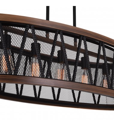  Parsh 5 Light Island Chandelier With Pewter Finish (9954P43-5-101) - CWI