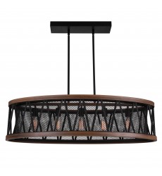  Parsh 5 Light Island Chandelier With Pewter Finish (9954P43-5-101) - CWI