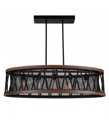 Parsh 5 Light Island Chandelier With Pewter Finish (9954P43-5-101) - CWI