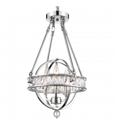  Arkansas 3 Light Mini Chandelier With Chrome Finish (9957P12-3-601) - CWI