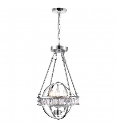  Arkansas 3 Light Mini Chandelier With Chrome Finish (9957P12-3-601) - CWI