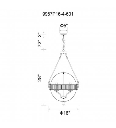 Arkansas 4 Light Chandelier With Chrome Finish (9957P16-4-601) - CWI  Arkansas 4 Light Chandelier With Chrome Finish (9957P16-4-601) - CWI