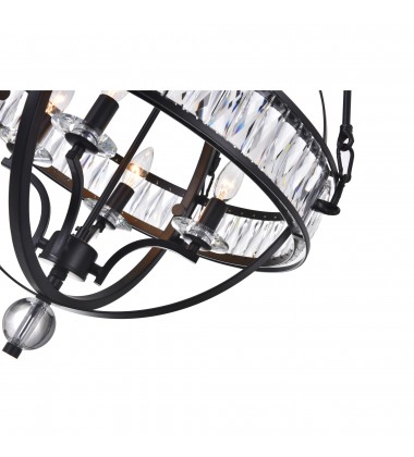 Arkansas 4 Light Chandelier With Black Finish (9957P20-4-101) - CWI