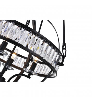  Arkansas 4 Light Chandelier With Black Finish (9957P20-4-101) - CWI