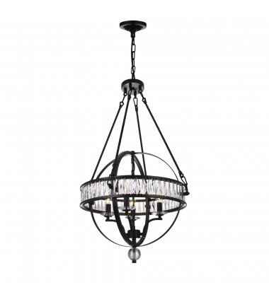  Arkansas 4 Light Chandelier With Black Finish (9957P20-4-101) - CWI