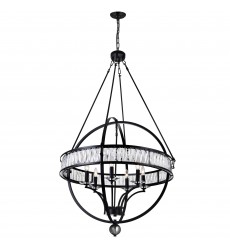 Arkansas 6 Light Chandelier With Black Finish (9957P30-6-101) - CWI  Arkansas 6 Light Chandelier With Black Finish (9957P30-6-101) - CWI