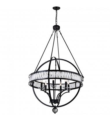 Arkansas 6 Light Chandelier With Black Finish (9957P30-6-101) - CWI  Arkansas 6 Light Chandelier With Black Finish (9957P30-6-101) - CWI