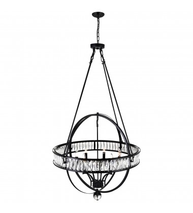Arkansas 6 Light Chandelier With Black Finish (9957P30-6-101) - CWI  Arkansas 6 Light Chandelier With Black Finish (9957P30-6-101) - CWI