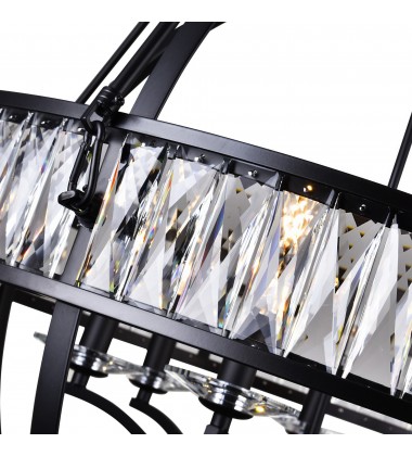 Arkansas 6 Light Chandelier With Black Finish (9957P30-6-101) - CWI  Arkansas 6 Light Chandelier With Black Finish (9957P30-6-101) - CWI