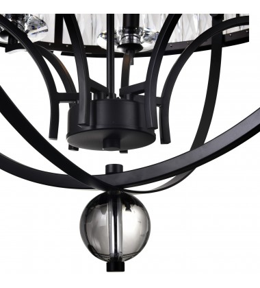 Arkansas 6 Light Chandelier With Black Finish (9957P30-6-101) - CWI  Arkansas 6 Light Chandelier With Black Finish (9957P30-6-101) - CWI