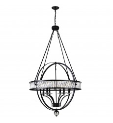 Arkansas 6 Light Chandelier With Black Finish (9957P30-6-101) - CWI  Arkansas 6 Light Chandelier With Black Finish (9957P30-6-101) - CWI