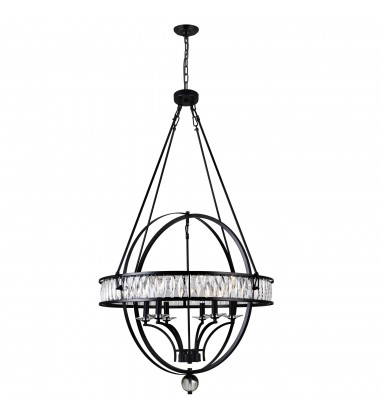  Arkansas 6 Light Chandelier With Black Finish (9957P30-6-101) - CWI