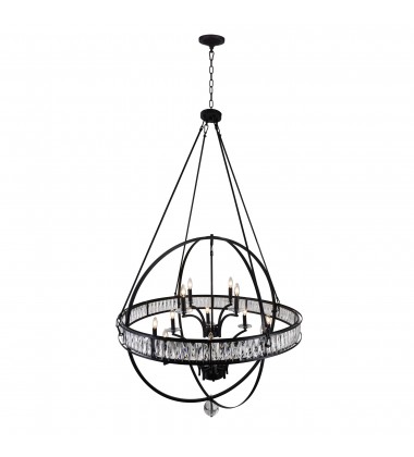 Arkansas 12 Light Chandelier With Black Finish (9957P42-12-101) - CWI  Arkansas 12 Light Chandelier With Black Finish (9957P42-12-101) - CWI