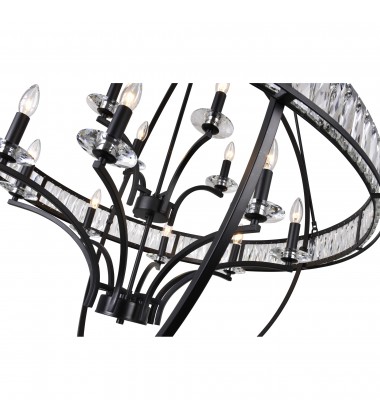 Arkansas 12 Light Chandelier With Black Finish (9957P42-12-101) - CWI  Arkansas 12 Light Chandelier With Black Finish (9957P42-12-101) - CWI