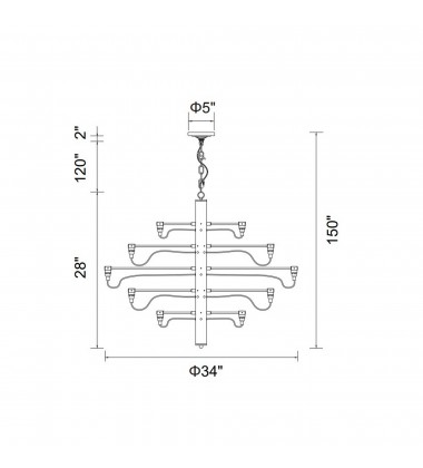  Hayden 30 Light Chandelier With Gold Finish (9959P34-30-617) - CWI