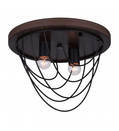  Gala 2 Light Flush Mount With Black Finish (9962C13-2-101) - CWI