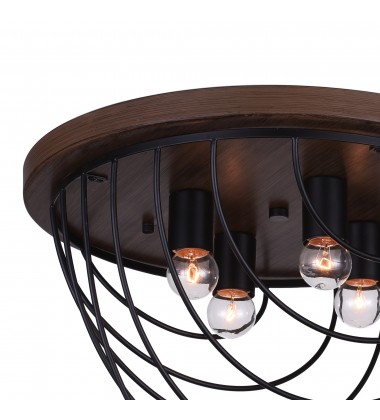 Gala 4 Light Flush Mount With Black Finish (9962C18-4-101) - CWI Gala 4 Light Flush Mount With Black Finish (9962C18-4-101) - CWI