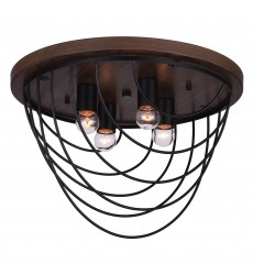  Gala 4 Light Flush Mount With Black Finish (9962C18-4-101) - CWI
