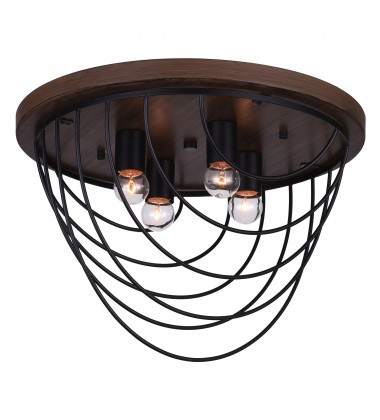 Gala 4 Light Flush Mount With Black Finish (9962C18-4-101) - CWI Gala 4 Light Flush Mount With Black Finish (9962C18-4-101) - CWI