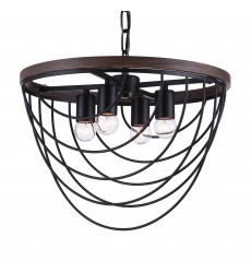 Gala 4 Light Chandelier With Black Finish (9962P17-4-101) - CWI