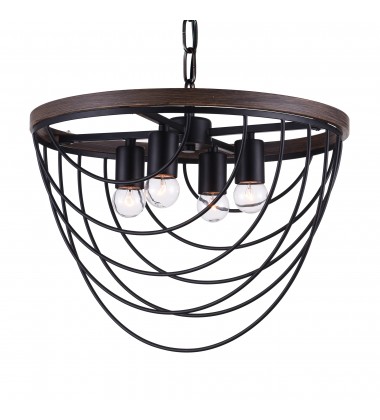  Gala 4 Light Chandelier With Black Finish (9962P17-4-101) - CWI