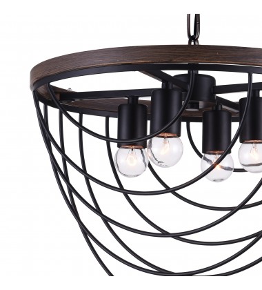  Gala 4 Light Chandelier With Black Finish (9962P17-4-101) - CWI