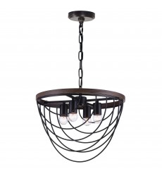  Gala 4 Light Chandelier With Black Finish (9962P17-4-101) - CWI