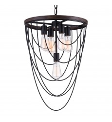  Gala 5 Light Chandelier With Black Finish (9962P17-5-101) - CWI