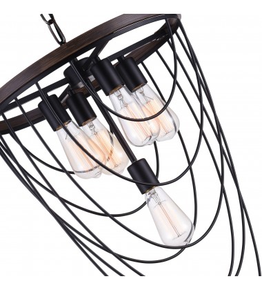  Gala 5 Light Chandelier With Black Finish (9962P17-5-101) - CWI