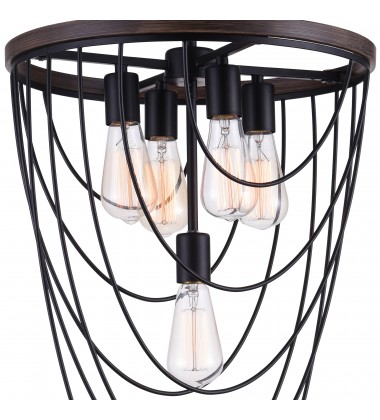  Gala 5 Light Chandelier With Black Finish (9962P17-5-101) - CWI