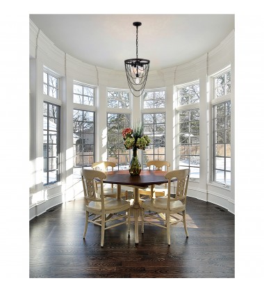  Gala 5 Light Chandelier With Black Finish (9962P17-5-101) - CWI