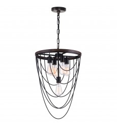  Gala 5 Light Chandelier With Black Finish (9962P17-5-101) - CWI
