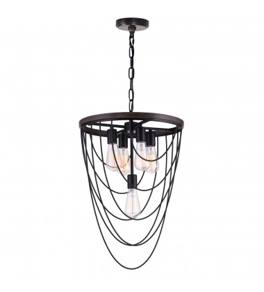  Gala 5 Light Chandelier With Black Finish (9962P17-5-101) - CWI