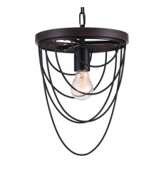  Gala 1 Light Mini Chandelier With Black Finish (9962P9-1-101) - CWI