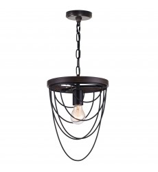  Gala 1 Light Mini Chandelier With Black Finish (9962P9-1-101) - CWI