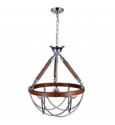  Parana 3 Light Down Chandelier With Chrome Finish (9965P18-3-601) - CWI