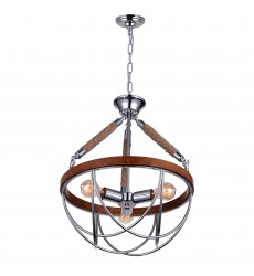  Parana 3 Light Down Chandelier With Chrome Finish (9965P18-3-601) - CWI