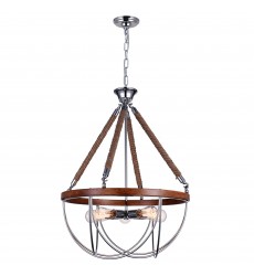  Parana 5 Light Down Chandelier With Chrome Finish (9965P24-5-601) - CWI