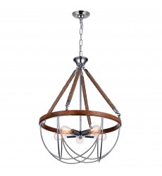  Parana 5 Light Down Chandelier With Chrome Finish (9965P24-5-601) - CWI