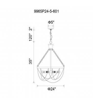 Parana 5 Light Down Chandelier With Chrome Finish (9965P24-5-601) - CWI Parana 5 Light Down Chandelier With Chrome Finish (9965P24-5-601) - CWI