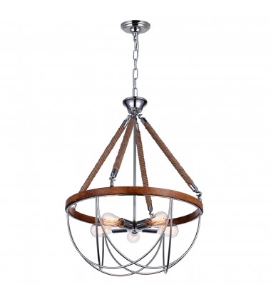  Parana 5 Light Down Chandelier With Chrome Finish (9965P24-5-601) - CWI