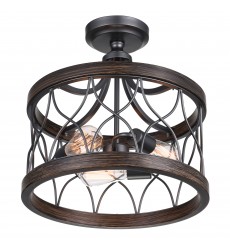  Amazon 3 Light Cage Semi Flush Mount With Gun Metal Finish (9966C16-3-242) - CWI
