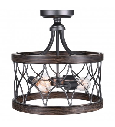  Amazon 3 Light Cage Semi Flush Mount With Gun Metal Finish (9966C16-3-242) - CWI