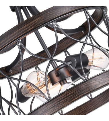  Amazon 3 Light Cage Semi Flush Mount With Gun Metal Finish (9966C16-3-242) - CWI