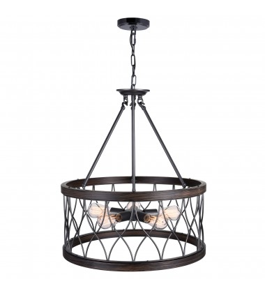  Amazon 5 Light Drum Shade Chandelier With Gun Metal Finish (9966P23-5-242-A) - CWI