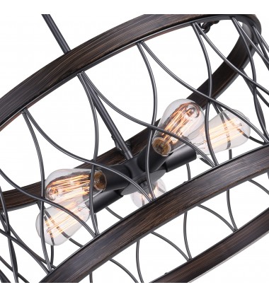  Amazon 5 Light Drum Shade Chandelier With Gun Metal Finish (9966P23-5-242-A) - CWI