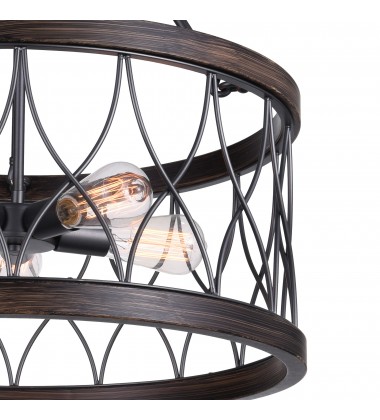  Amazon 5 Light Drum Shade Chandelier With Gun Metal Finish (9966P23-5-242-A) - CWI