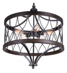  Amazon 5 Light Drum Shade Chandelier With Gun Metal Finish (9966P23-5-242-B) - CWI