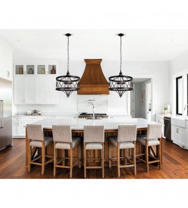  Amazon 5 Light Drum Shade Chandelier With Gun Metal Finish (9966P23-5-242-B) - CWI