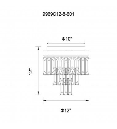  Weiss 8 Light Flush Mount With Chrome Finish (9969C12-8-601) - CWI